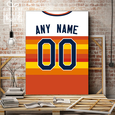 Houston Jersey Custom Canvas Print Wall Art for Boy Girl Men Women Baseball Personalized Canvas Art